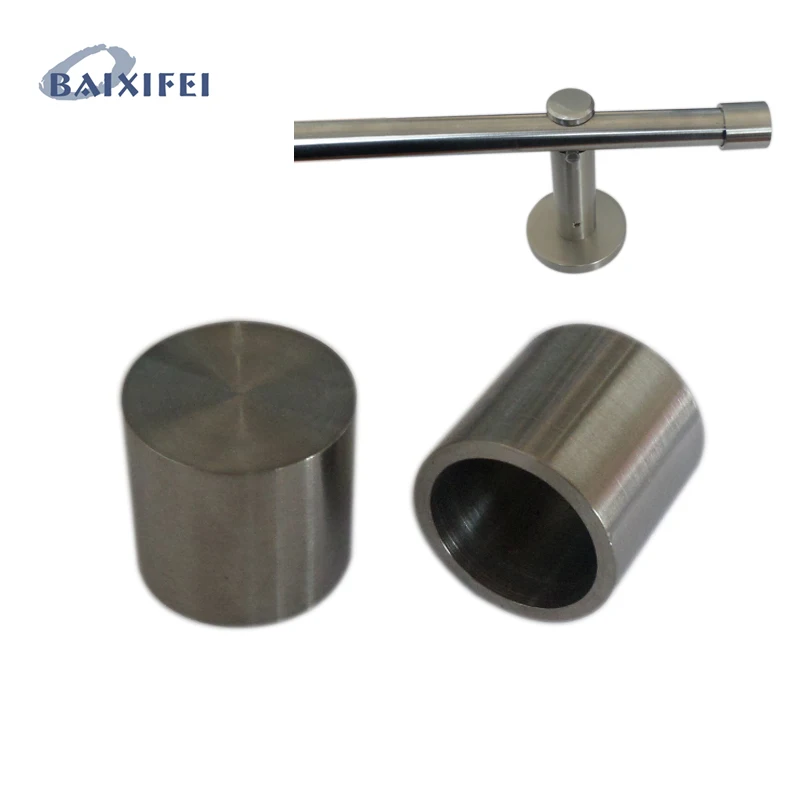 

D16mm Curtain Rod Stainless Steel Decorative Head Short Sleeve, Curtain Accessories Finials for Window Decoration