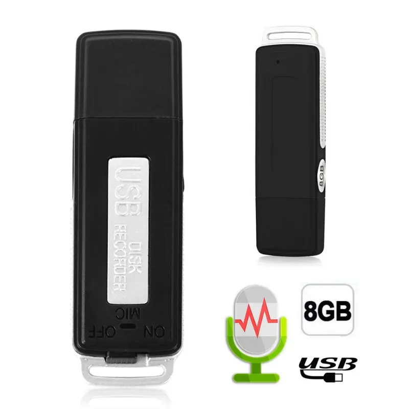 USB карта памяти портативный Перезаряжаемый 8GB 650Hr цифровой диктофон записывающая ручка диктофон черный