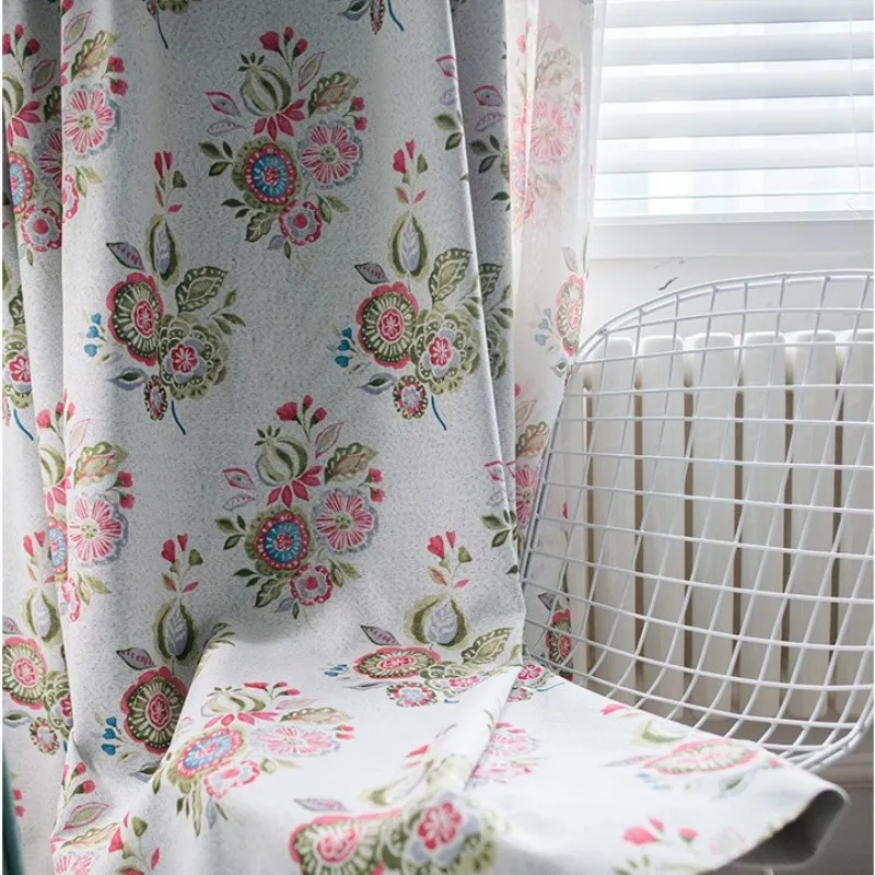 

JUYANG. "Joy Spring" Delicate and beautiful printed curtains. Elegant and harmonious flower pattern. Decorative blackout curtain