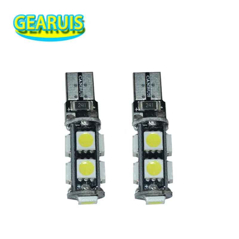 100X автомобильный led t10 canbus 9 smd 5050 9smd 3 чипа w5w клиновидная Лампа 194 168 501 белый красный
