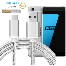 3 фута Премиум алюминиевый нейлоновый usb-кабель type C для быстрой зарядки Zopo speed 8/UMI Super/Ulefone Future Data Sync зарядный кабель