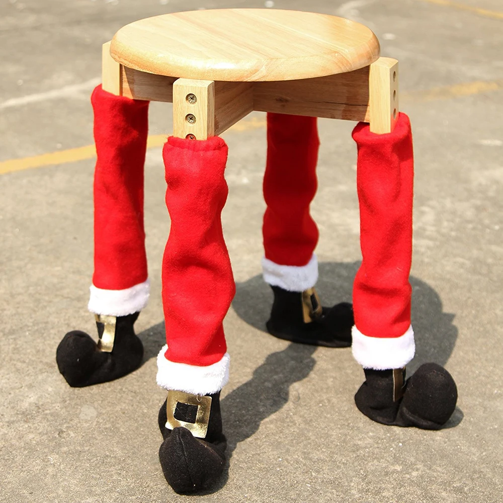 4 шт. Рождественский стул носочки тканевые перчатки защита мебели пола стола покрытия для ног украшения для вечерние ужин Рождество