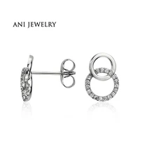 ANI с металлическим ремешком регулируемой длины, 14 K белое золото женские серьги 0,13 КТ Сертифицированный I/S1 серьги с натуральными камнями ювелирные изделия из чистого золота ювелирные изделия стерлингового orecchini donna; кожаные туфли-лодочки на заказ