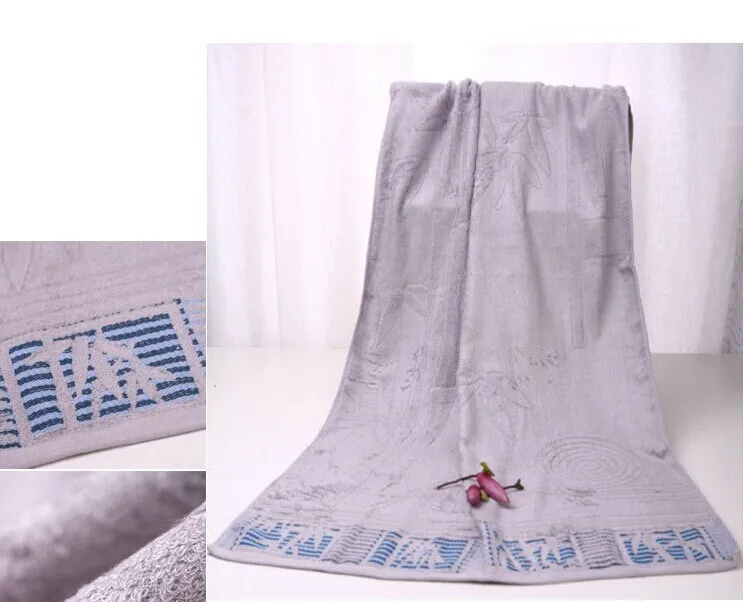 70*140 см большое утолщение мягкое антибактериальное банное полотенце из бамбука пляжное полотенце домашний текстиль для взрослых - Цвет: Светло-серый