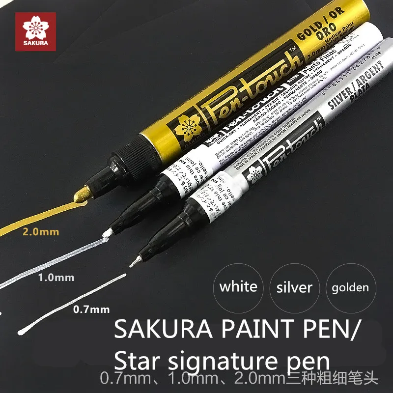 SAKURA Paint pen (gold, silver and white) high light Mark pen hand