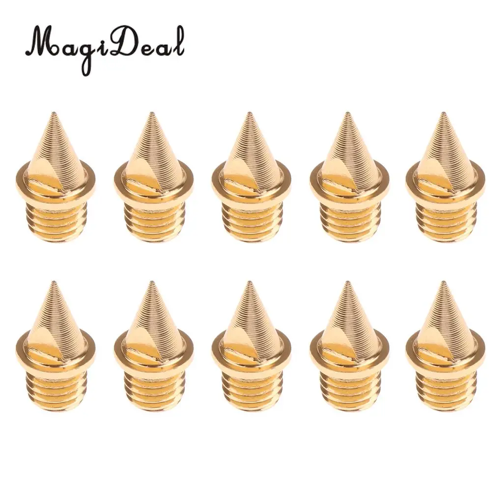 MagiDeal 10pcs Carbon Steel Track and Field Pyramid Spikes Replacement with Shoe Spikes Removing Wrench Tool