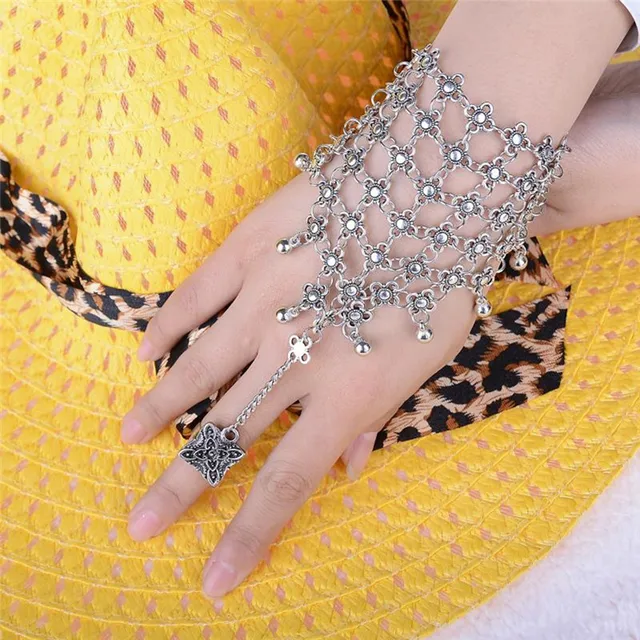 1 Pc Antique Silver Color Glitter Bracelet Bangle Slave Chain Link 1 Pc Antique Silver Color Glitter Bracelet Bangle Slave Chain Link Finger Hand Harness Fashion Jewelry