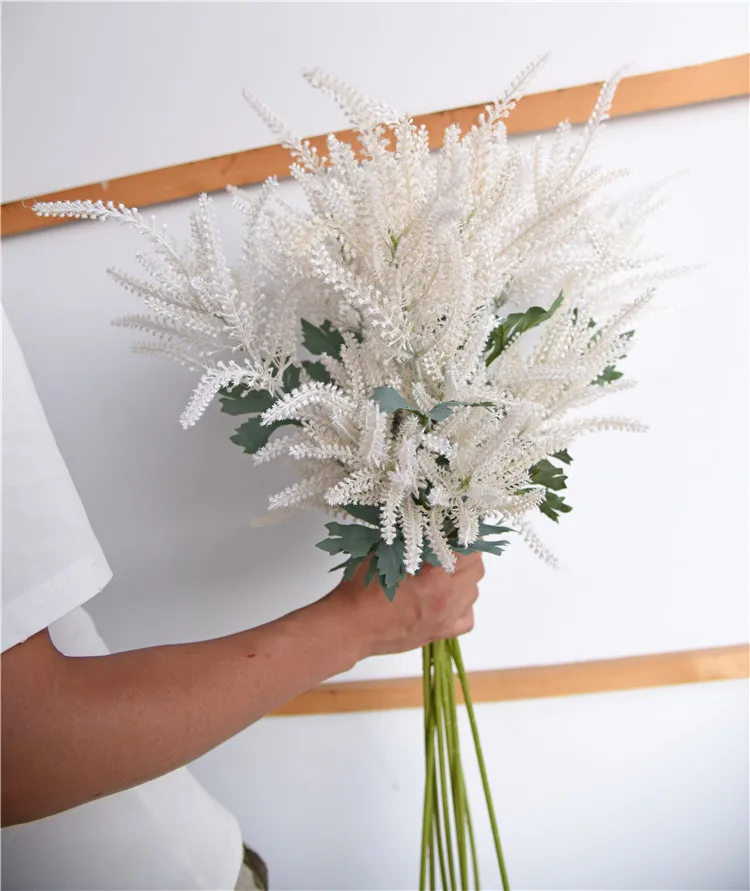3 головки 95 см искусственная Лаванда пластик растение декор для свадебный цветок расположение домашний стол цветок букет рождественское растение