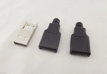 

1Pcs USB 2.0 Type A 4 Pin Male Plug Socket Connector Adapter Black Plastic Cover