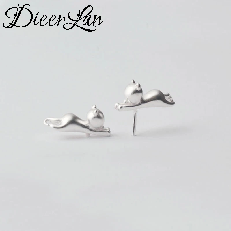 

2017 New Arrivals 925 Sterling Silver Cat Earrings For Women Kitty Jewelry Fashion sterling-silver-jewelry