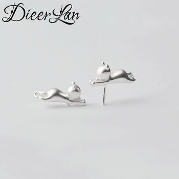 

2017 New Arrivals 925 Sterling Silver Cat Earrings For Women Kitty Jewelry Fashion sterling-silver-jewelry
