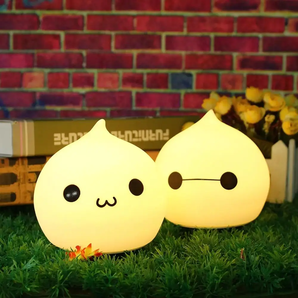

LED Silicone Soft Waterdrop Night Light Lamp 7 colors Changeable Cute Cartoon Baby Nursery Night Lamp for Children Kids gifts