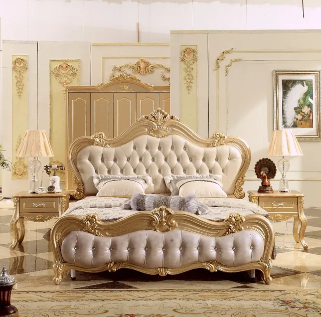 2018 Rose Gold Master Chambre Lit King Size Européenne