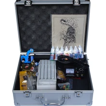 2 пушки Профессиональный комплект тату-машинки инструмент для пирсинга завершенный набор постоянный макияж поставка