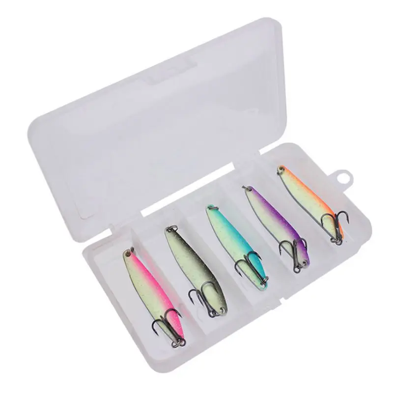 

5 Pcs/box Metal Sequins Two-color Luminous Willow Leaf Shaped Iron Piece Black Nickel Thick Fish Hook