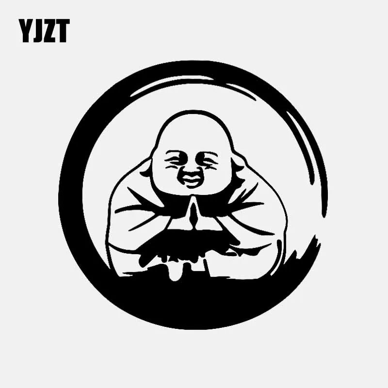 Yjzt 15cm*15cm Maitreya Buddha Vinyl Decal Buddhist Car Sticker Black