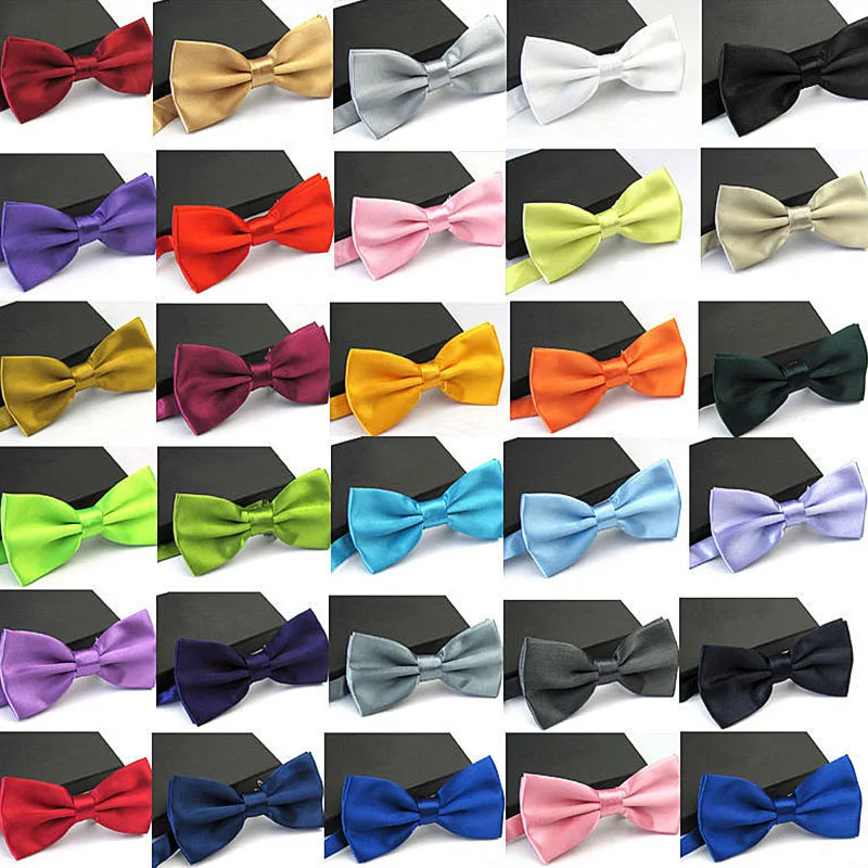 

35 Colors Solid Fashion Bowties Groom Men Kids formal Colourful Solid Cravat gravata Male Marriage Butterfly Wedding Bow ties