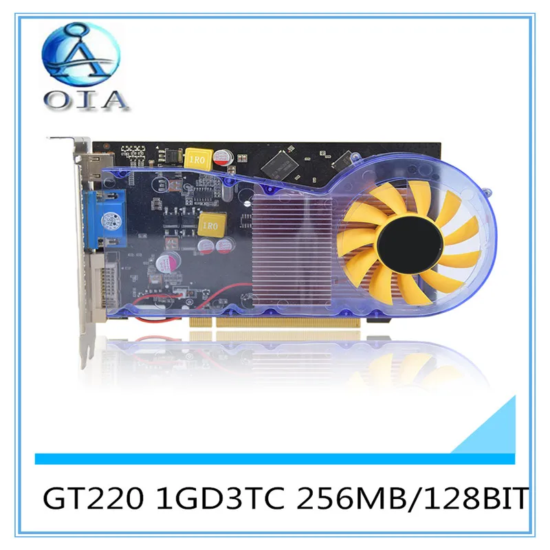 New Original Desktop Graphics Card GT220 1GD3TC 550/1000MHZ 256MB/128B desktop computer independent game card free shipping