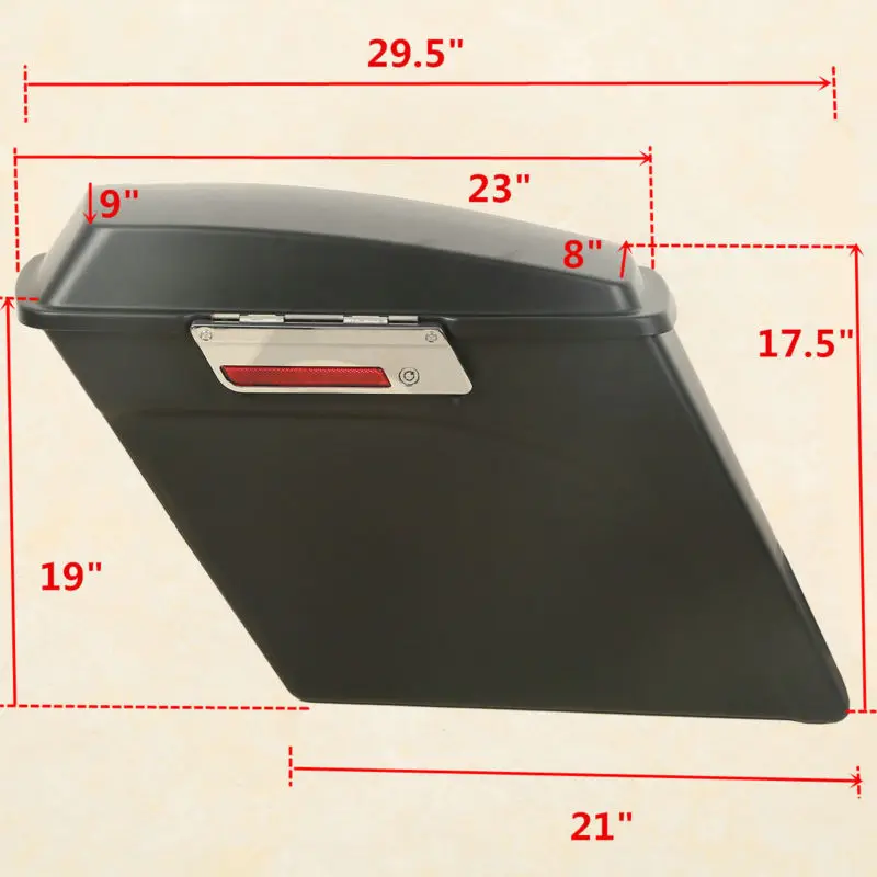 Матовый черный " растягивающиеся жесткие седельные сумки защелка Боковая Сумка для harley road king Road Street Glide Softail DYNA и Sportster 93-13