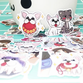 

20/40pcs Cute Funny Cat Dog Animal Couple Cartoon Sticker Notebook Scooter Wall DIY Mobile Phone Waterproof Sticker