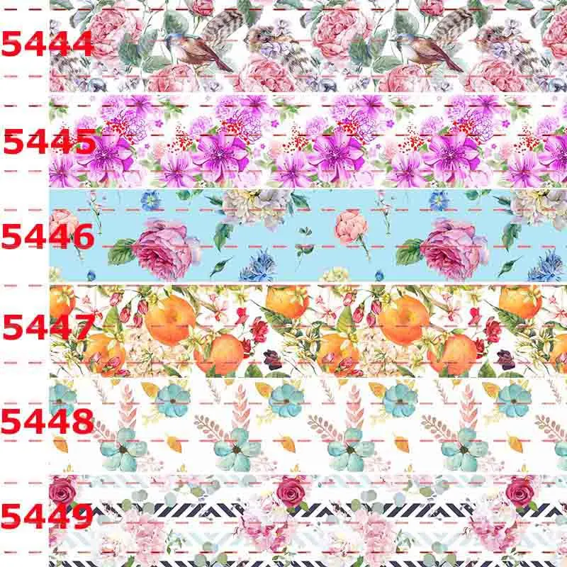

10yards -different sizes -big flowers ribbon printed Grosgrain ribbon DIY