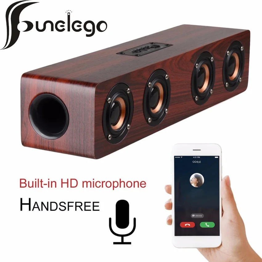 Funelego 2019 новая портативная деревянная колонка Bluetooth Hi Fi ударная Mp3 Подставка полка