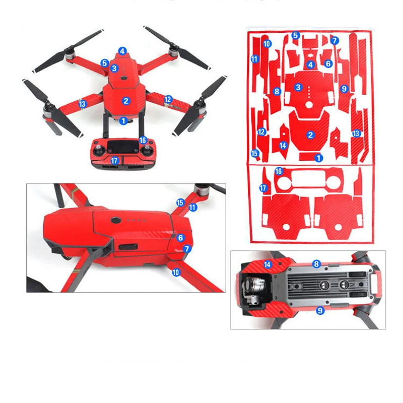 mavic pro drone Sticker kit Remote control  Body shell  Battery carbon skin Stickers For DJI mavic pro Drone Accessories 1 (3)