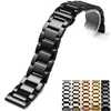 Glossy Matte Dual Color Stainless steel watch band Butterfly Buckle Clasp Replacement Watch Strap 16 18 20 21mm 22 23 24 26mm ► Photo 2/6