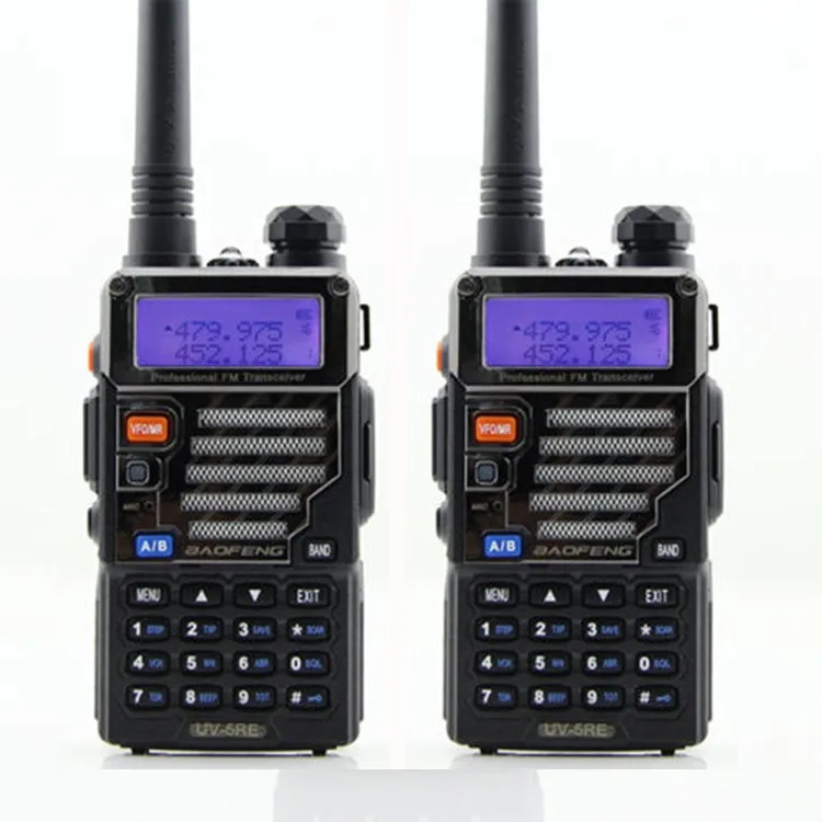 Горячая 2 шт. 5 Вт 128ch двухсторонняя рация Baofeng Uv-5re для охоты двойной дисплей FM VOX Uhf Vhf радиостанция Cb радио