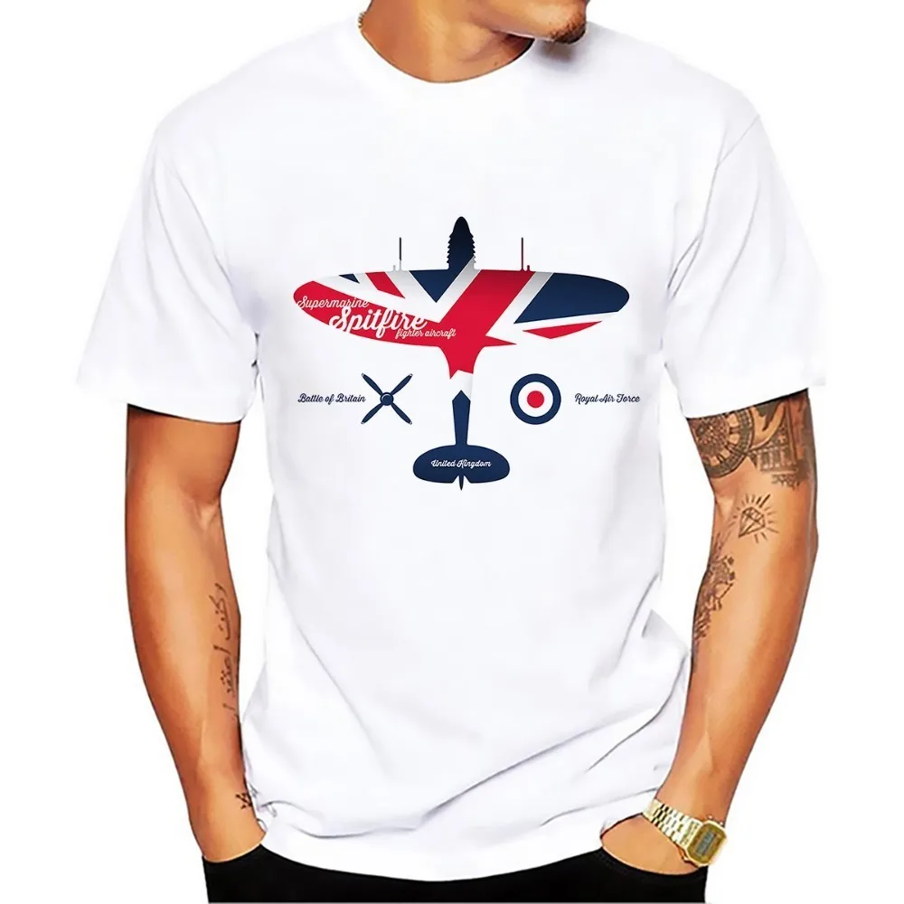 Battle of British Supermarine Spitfire battleplan футболка новая белая Повседневная с сублимационным