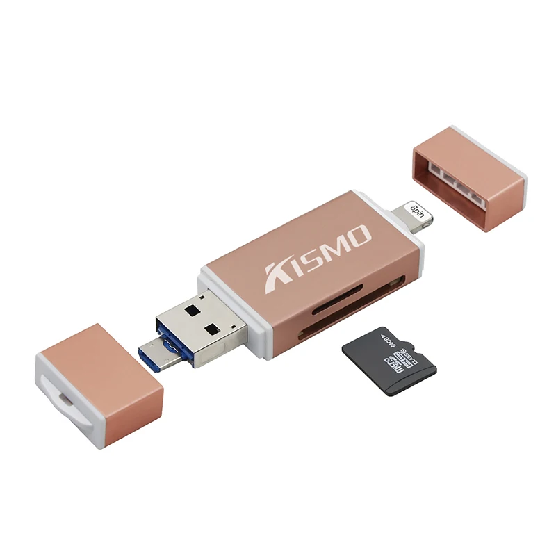 Kismo Micro SD Memory Card Reader Адаптер для iphone X 8 7 6 Plus iPad Android OTG карты памяти читатель