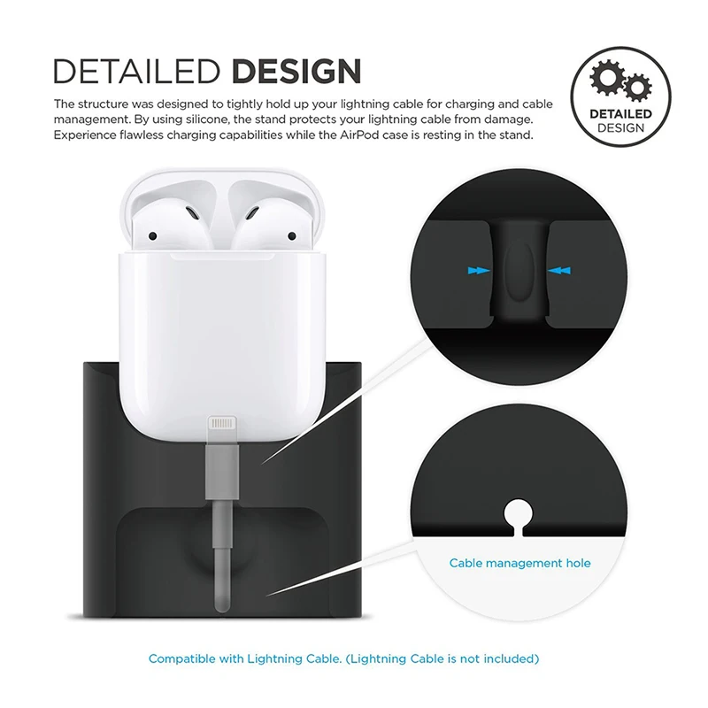 Силиконовая зарядная станция Подставка для зарядки Apple Airpods док мягкий