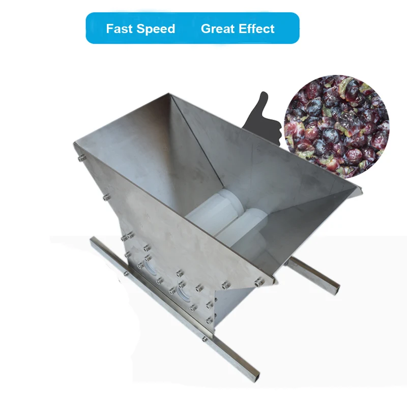 Ручная дробилка для фруктов, винограда, яблока, дробильная машина, соковыжималка, пресс, мельница для вина, домашнего пивоварения, Двойные ролики и одинарные