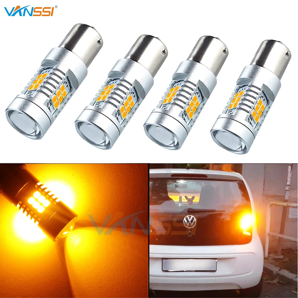 

4PCS PY21W BAU15S 7507 LED Bulbs Amber Yellow High Power 21smd 2835 LED Bulbs VANSSI 1 Year Warranty