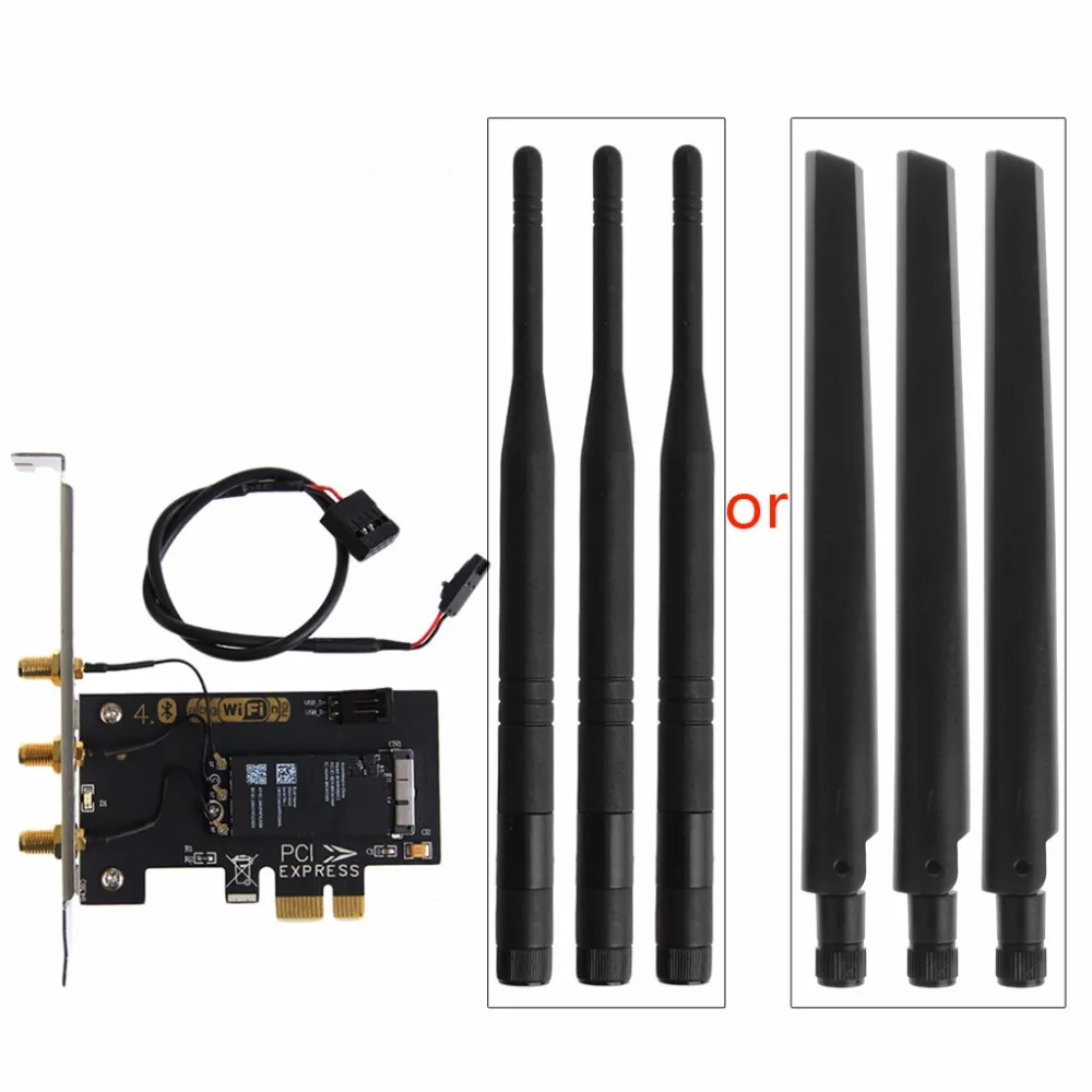 AC Dual-Band 1750M PCI-E BCM94360CS BT4.0 Wireless Wifi Adapter Card W/ Antenna C26
