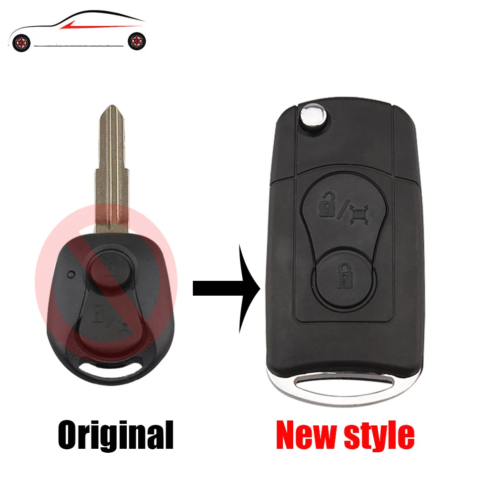 

GORBIN 2Buttons New style Flip Remote Key Case Shell For Ssangyong Actyon SUV Kyron Key Shell Fob Case Cover