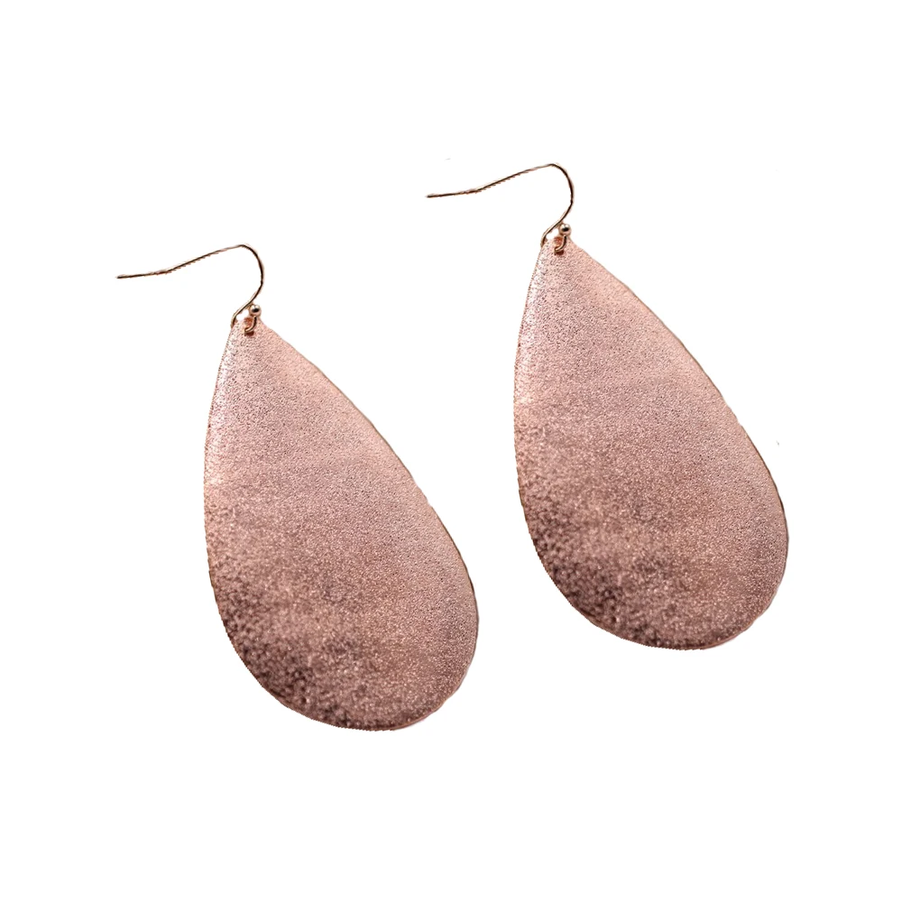 

Hot Selling Dull Polish Cute Big Waterdrop Iron Dangle Earrings For Women Fashion Jewelry