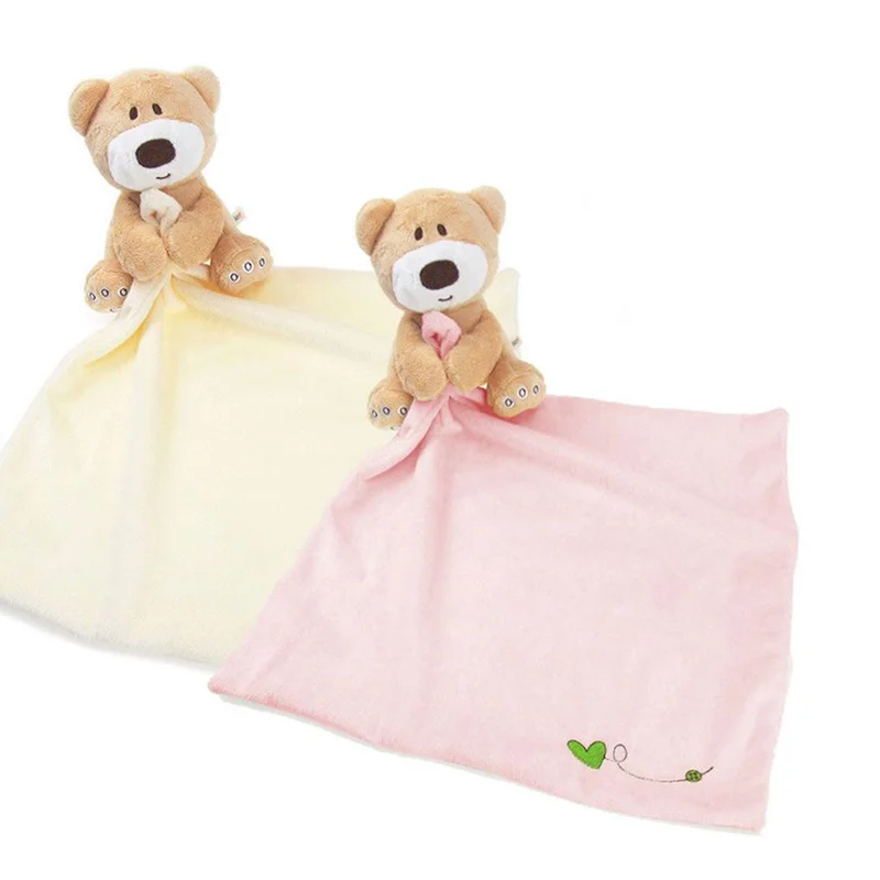 Baby Stuff for Newborns Cute Bear Infant Reassure Towel Newborn Blankie Baby Appease Towel Baby Soft Toys Towel