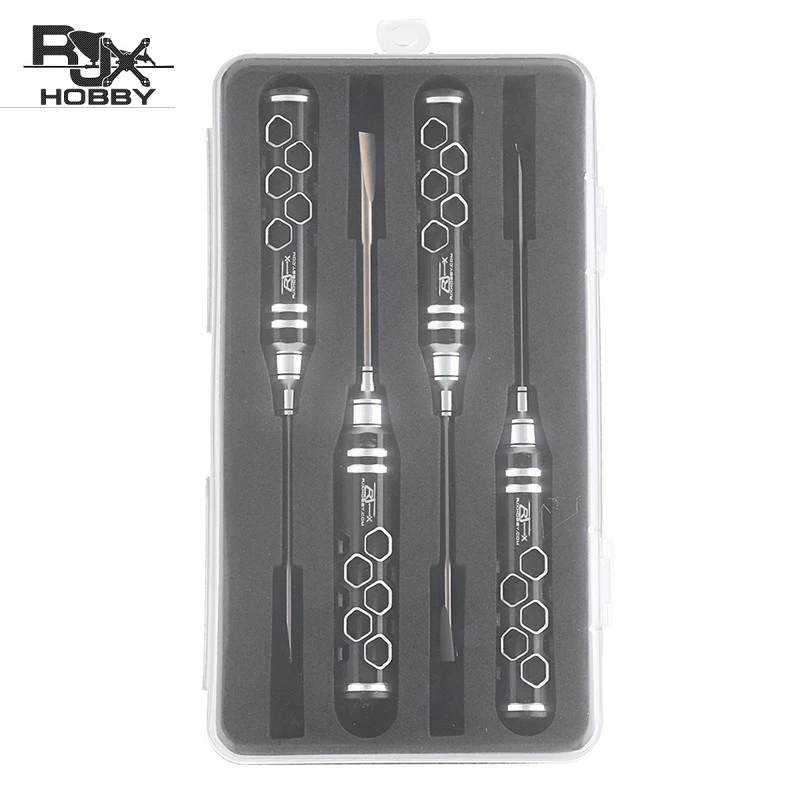 

4Pcs RJX RJX2769 Flat Head 3.0/4.0/ 5.0/5.8mm Screwdriver Tools Kit Set for RC Drone Quadcopter Spare Parts Accessories DIY
