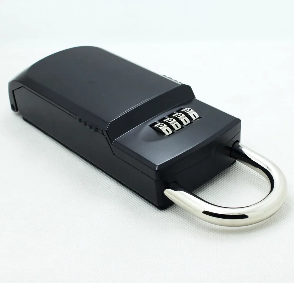 Office Secret Locks Padlock Keyed Security Gym Mechanical Password Door Lock Key Storage Box Organizer, Big Metal Size black