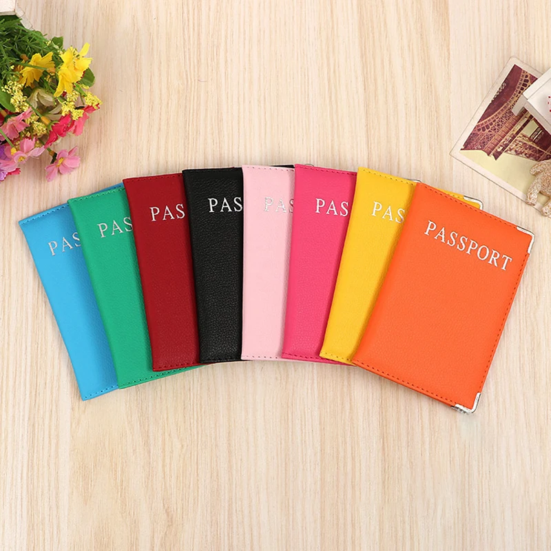

2019 New Travel Holiday Female Passport Cover Fashion Solid Color Simple And Practical PU Leather Women's Passport Holder