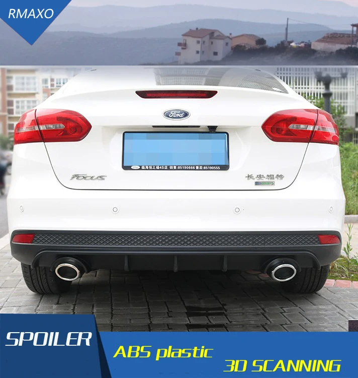 For Focus Rear spoiler ABS Rear Bumper Diffuser Bumpers Protector For