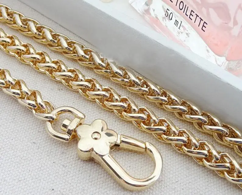 

8mm wide light weight golden chains for purse chain shoulder chain for bag handles obag purse frame straps gold purse hangers