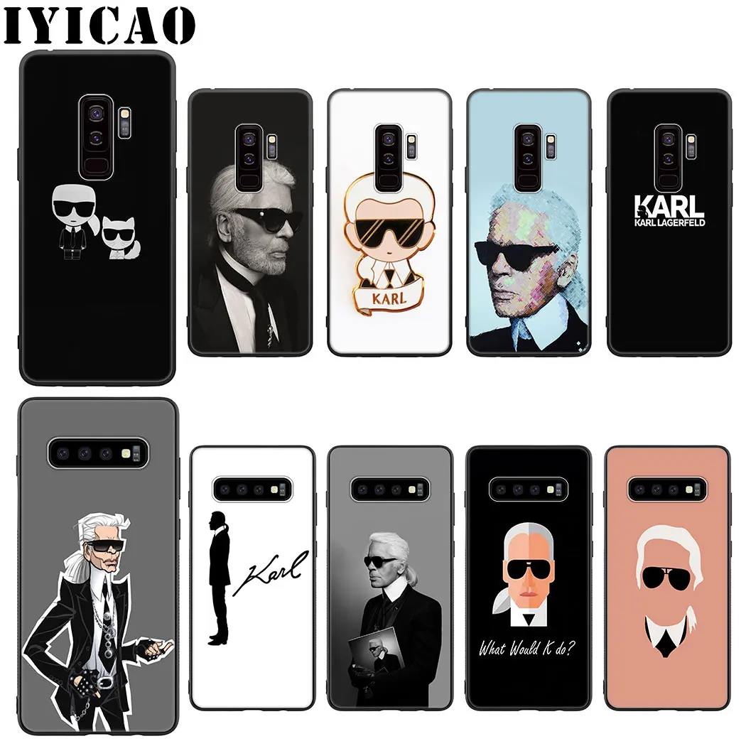 

IYICAO Fashion Karl Lagerfeld Soft Silicone Case for Samsung Galaxy S10 S9 S8 Plus S10e S6 S7 Edge Phone Case