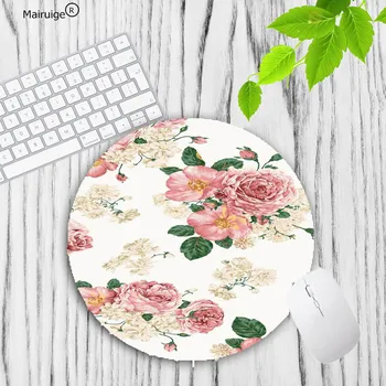

Mairuige Pink flowers buds petals Pattern Mouse Pad Anti-slip Notebook Gaming Round Mouse Mat Soft Rubber Pads