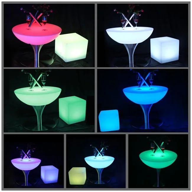16 цветов Изменение освещение светодио дный led мебель для бара иллюзионный светящийся кофе бар стол внутреннего SK-LF18 (D66 * H58cm) шт./лот