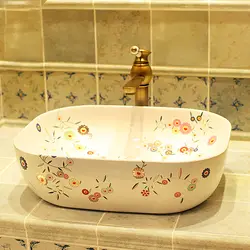 Украшение дома Красивые прямоугольные фарфоровые керамические ванная комната умывальник