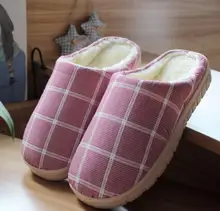 Neue 2016 Indoor hause hausschuhe frauen winter slipper und chinelos fleece paar pantoffel hause gitter flush warming hausschuhe plüsch