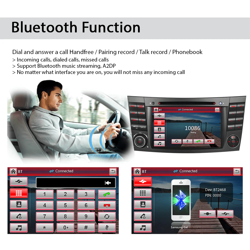 A Sure 2 Din 7''Car Auto Radio DVD GPS Sat навигация для Mercedes Benz E/CLS/G Class W211 W219 Bluetooth RDS DAB +