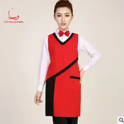 Корейской версии мода длинный Фартук Индивидуальные салонный маникюр техник кафетерий работа официанта одежда фартук